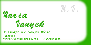 maria vanyek business card